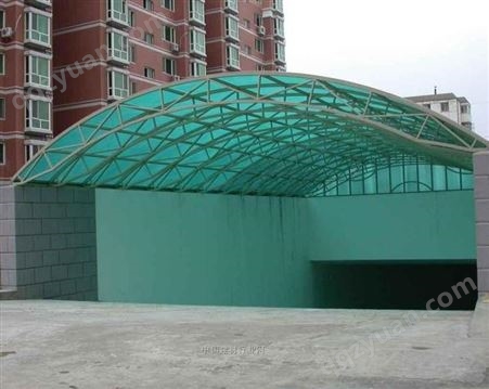 北京耐力板车棚铝合金框架遮阳棚
