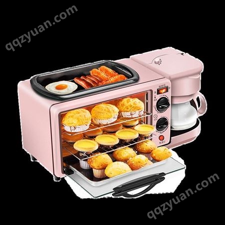 早餐机家用多功能煎烤煮多士炉三合一电烤箱半自动面包机会销礼品