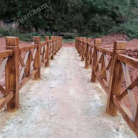 新农村户外水泥仿木护栏 仿石定制 河道景观 桥梁栏