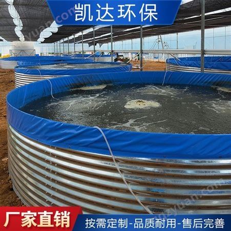 软体支架水池 大型养殖帆布鱼池 可折叠移动 凯达 镀锌管框架