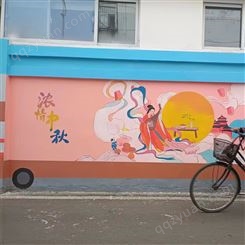 社区街道美化彩绘 城市墙面美化墙绘 丙烯材质可定制