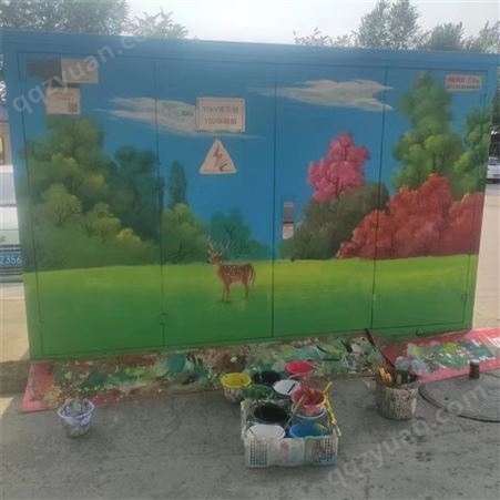 学校电箱彩绘 幼儿园手绘涂鸦 涂鸦美术抗水抗晒